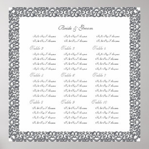 Silberne Hochzeitssattelkarte Poster