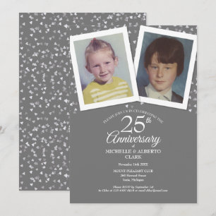 Silberne Hochzeitstag-Kindheitsfotos zum 25. Jahre Einladung