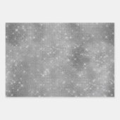 Silberne Imitat Foil Mix und Match 3 Geschenkpapier Set (Vorderseite 2)