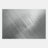 Silberne Imitat Foil Mix und Match 3 Geschenkpapier Set (Vorderseite 3)