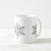 Silberne Imitat-Glitzer-Schneeflocke Kaffeetasse (VorderseiteRechts)