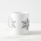 Silberne Imitat-Glitzer-Schneeflocke Kaffeetasse (Vorderseite Links)
