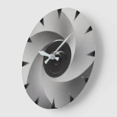 Silberne industrielle Wanduhr Vortex (Winkel)