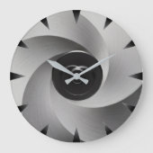 Silberne industrielle Wanduhr Vortex (Vorderseite)