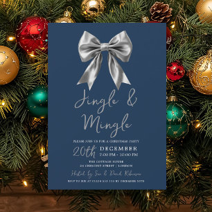 Silberne Jingle Mingle Weihnachtsfeier Schleife Na Einladung