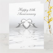 Silberne Jubiläumsdeln und Herz Karte (Gelbe Blume)