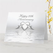 Silberne Jubiläumsdeln und Herz Karte (Gelbe Blume)