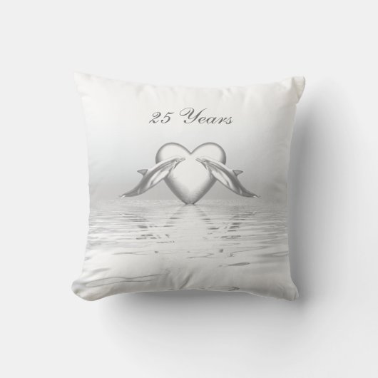 Silberne Jubiläumsdeln und Herz Kissen (Vorderseite)