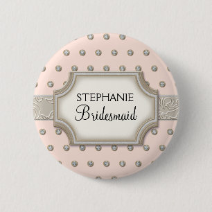 Silberne Juwel-Punkte Kunst-Deko-Rahmen-Champagne Button