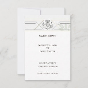 Silberne keltische Distel Save-the-Date-Karte Save The Date