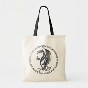 Silberne keltische Drache-Taschen-Tasche Tragetasche