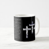 Silberne Kreuze an und Scriptureabdeckung diese Kaffeetasse (VorderseiteRechts)