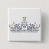 silberne Krone von Herzdiamanten Button (Vorderseite)