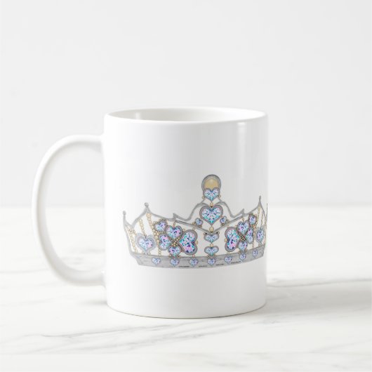 silberne Krone von Herzdiamanten Kaffeetasse (Links)
