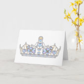 silberne Krone von Herzdiamanten Karte (Gelbe Blume)