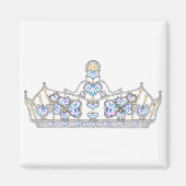 silberne Krone von Herzdiamanten Magnet (Vorne)