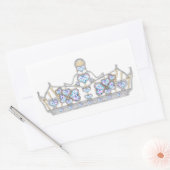 silberne Krone von Herzdiamanten Rechteckiger Aufkleber (Umschlag)