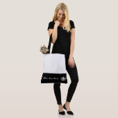 Silberne Kronen-Taschen-Tasche-Großes Weiß Tasche (Am Model)