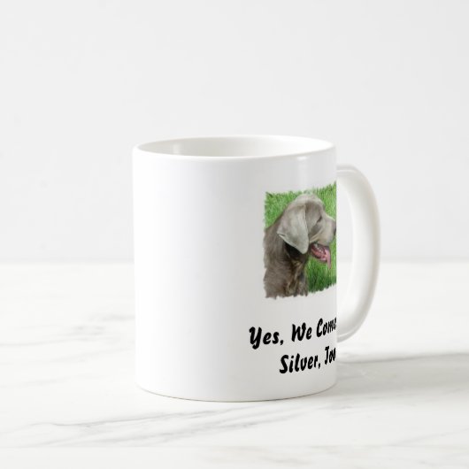 Silberne Labrador-Retriever-Tasse Kaffeetasse (VorderseiteRechts)