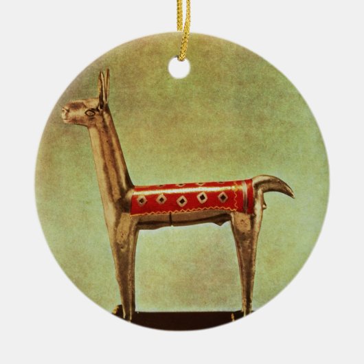 Silberne Lama-Figürchen, von Peru, nach 1438 Keramik Ornament (Vorne)