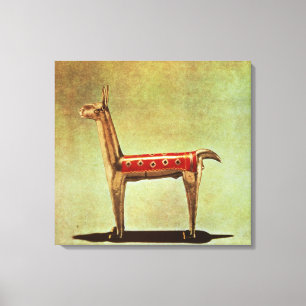 Silberne Lama-Figürchen, von Peru, nach 1438 Leinwanddruck