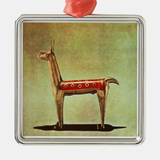 Silberne Lama-Figürchen, von Peru, nach 1438 Silbernes Ornament (Vorne)