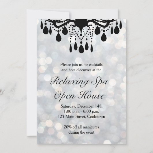 Silberne Lichter Open House Einladung (Vorderseite)