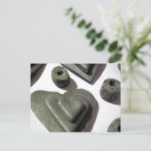 Silberne Liebe Herz Postkarte (Stehend Vorderseite)