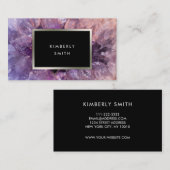 Silberne lila Amethystin-Edelsteingeode Visitenkarte (Vorne/Hinten)