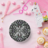 Silberne Lila Papierschalen Pappteller (Party)