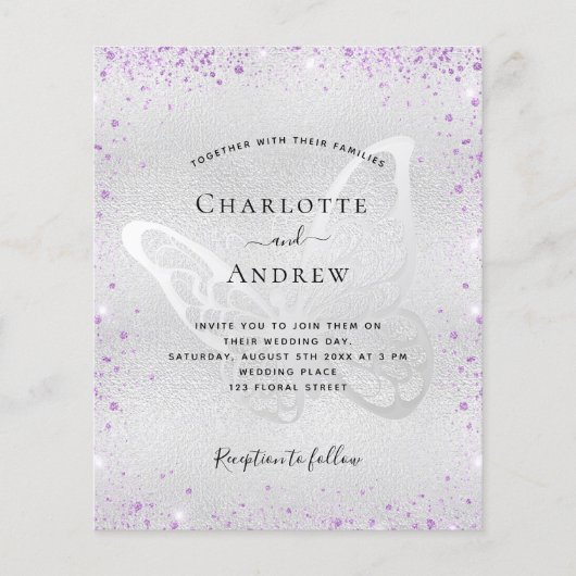 Silberne lila Schmetterlingsstiftung Flyer (Vorne)