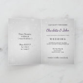 Silberne lila Schneeflocken Winterhochzeit Einladung (Innenseite)