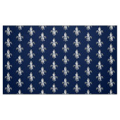 Silberne Lilie auf Indigoblau Stoff (Fat Quarter (45,7 x 55,9 cm))
