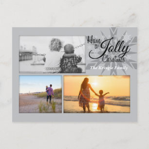 Silberne lustige feiertagspostkarte