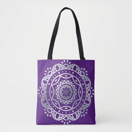 Silberne Mandala Tasche (Vorderseite)