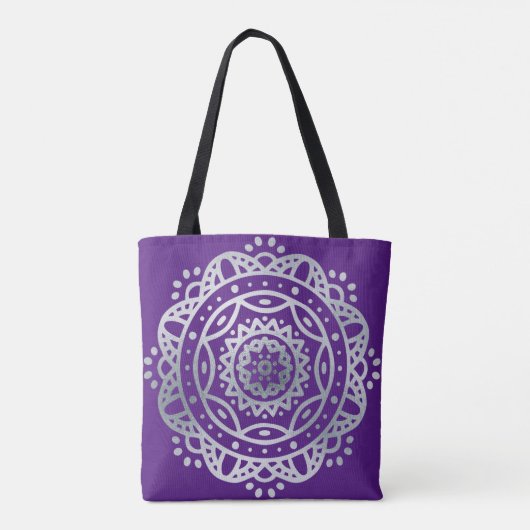 Silberne Mandala Tasche (Rückseite)