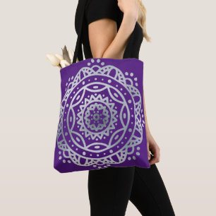 Silberne Mandala Tasche
