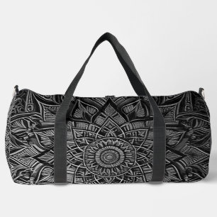 Silberne Mandala-Tasche Duffle Bag