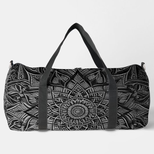 Silberne Mandala-Tasche Duffle Bag (Vorderseite)