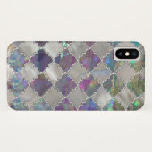 Silberne marokkanische Musterperle und Case-Mate iPhone Hülle (Rückseite (Horizontal))