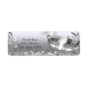 Silberne Maskerade-Maske Eleganter Ball Geburtstag