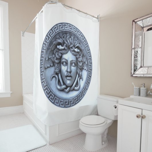 Silberne Medusa Duschvorhang (Beispiel)