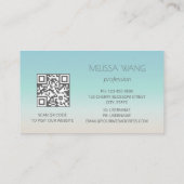 Silberne Meeresschildkröte | Küsten-QR-Code Visitenkarte (Rückseite)