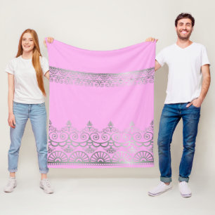 Silberne Mehndi - Fleece-Decke Fleecedecke