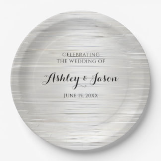 Silberne Metall-Hochzeitspapierplatte Pappteller