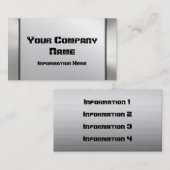 Silberne Metallblick-Visitenkarten Visitenkarte (Vorne/Hinten)