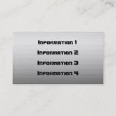 Silberne Metallblick-Visitenkarten Visitenkarte (Rückseite)