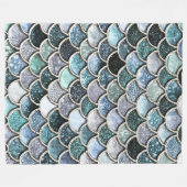 Silberne Metallfolien-Glitzer Mermaidscales Skalen Fleecedecke (Vorderseite (Horizontal))
