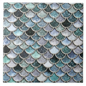 Silberne Metallfolien-Glitzer Mermaidscales Skalen Fliese (Vorderseite)