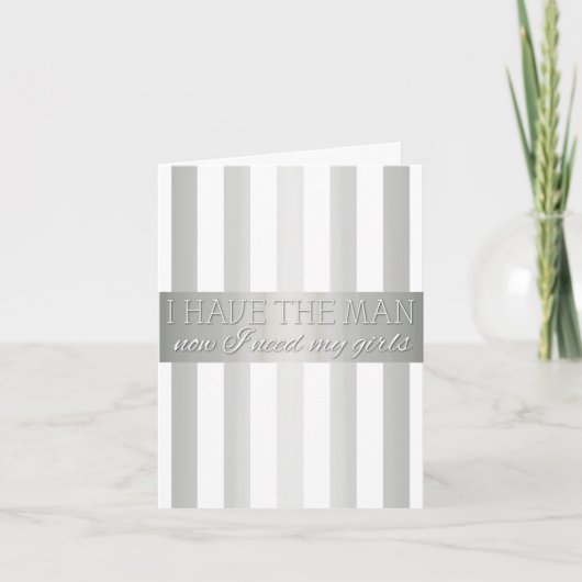 Silberne Metallic Striped Bridesmaid Request Card Einladung (Vorderseite)